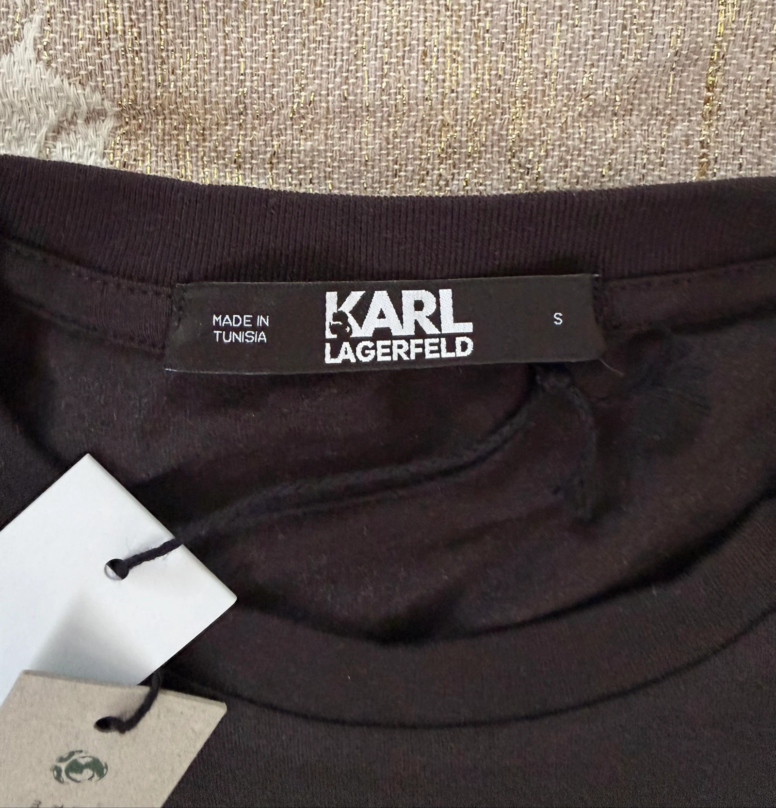 Authentic Karl Lagerfeld T-Shirt 100% Organic Cotton Size S Black – photo 7